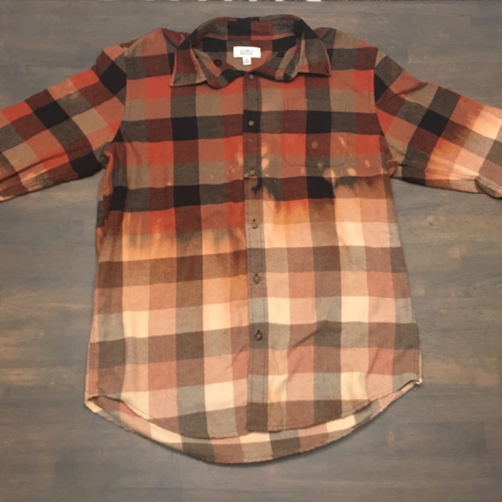 Custom bleached flannel shirt